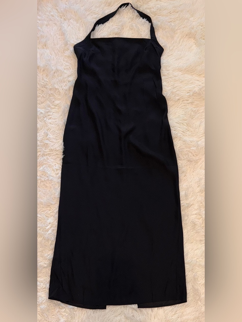 NEW Reformation Alli Silk Halter Midi Dress Sz 8 Black Noir - Picture 5 of 11
